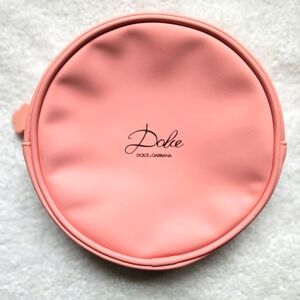 Dolce & Gabbana pink round makeup bag pouch